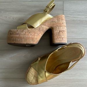 Schultz Gold Platform Sandals